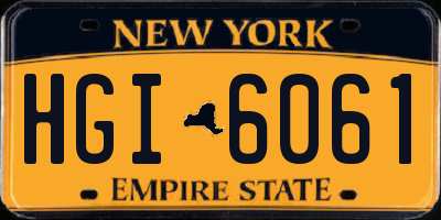 NY license plate HGI6061
