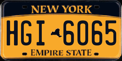 NY license plate HGI6065