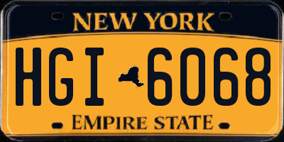 NY license plate HGI6068
