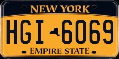 NY license plate HGI6069
