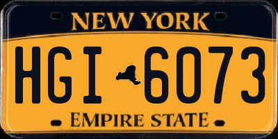 NY license plate HGI6073