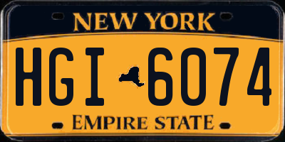 NY license plate HGI6074