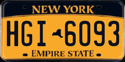 NY license plate HGI6093
