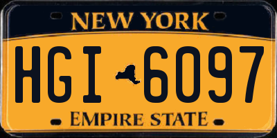NY license plate HGI6097