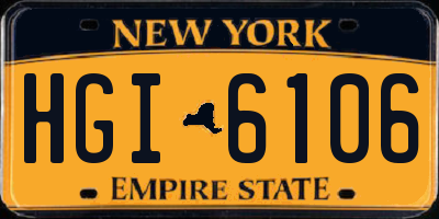 NY license plate HGI6106