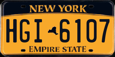 NY license plate HGI6107