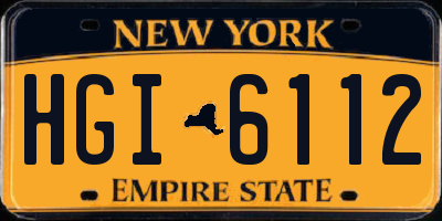 NY license plate HGI6112