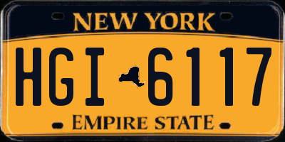 NY license plate HGI6117