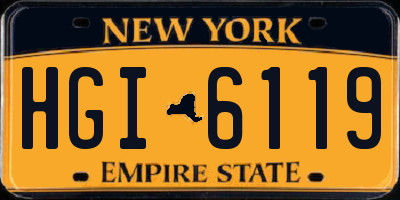NY license plate HGI6119