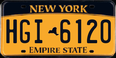 NY license plate HGI6120