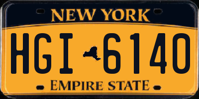 NY license plate HGI6140