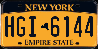 NY license plate HGI6144