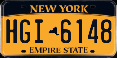 NY license plate HGI6148