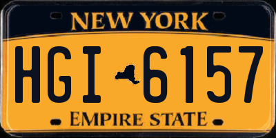 NY license plate HGI6157