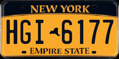 NY license plate HGI6177