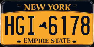NY license plate HGI6178