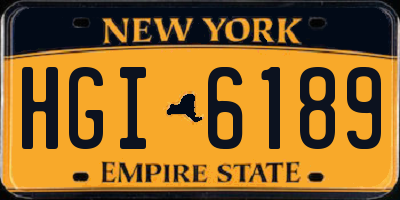 NY license plate HGI6189
