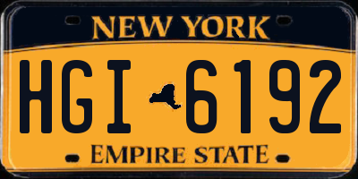 NY license plate HGI6192