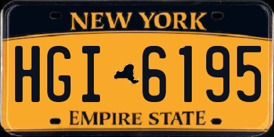 NY license plate HGI6195