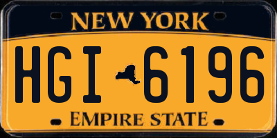 NY license plate HGI6196