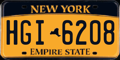 NY license plate HGI6208
