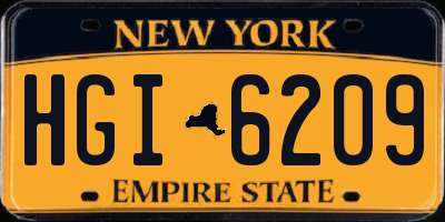 NY license plate HGI6209