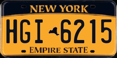 NY license plate HGI6215