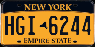 NY license plate HGI6244