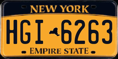 NY license plate HGI6263