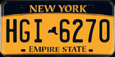 NY license plate HGI6270