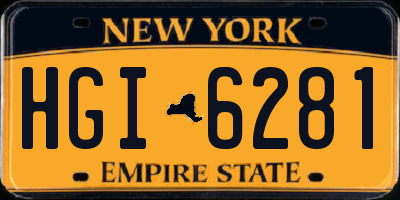 NY license plate HGI6281