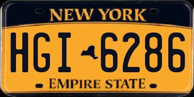 NY license plate HGI6286
