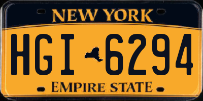 NY license plate HGI6294