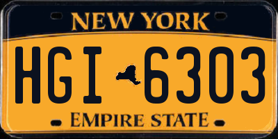 NY license plate HGI6303