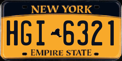 NY license plate HGI6321