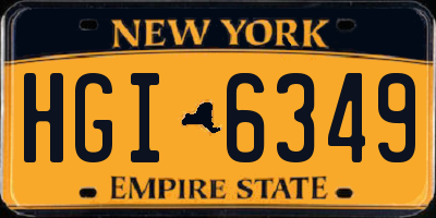 NY license plate HGI6349