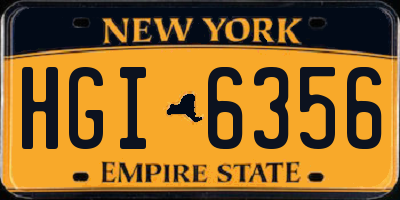 NY license plate HGI6356