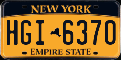 NY license plate HGI6370