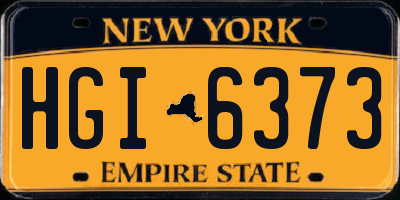 NY license plate HGI6373