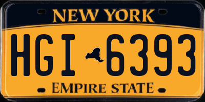 NY license plate HGI6393