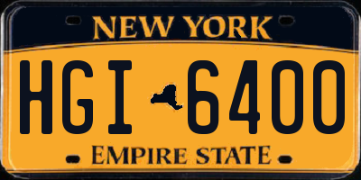 NY license plate HGI6400