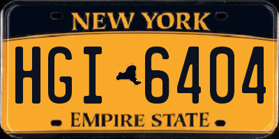 NY license plate HGI6404