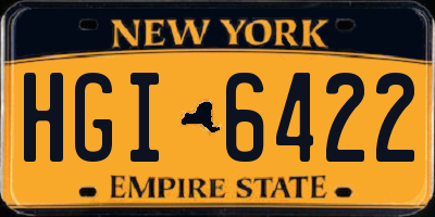 NY license plate HGI6422