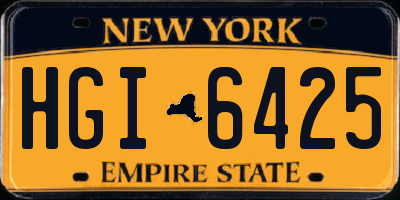 NY license plate HGI6425