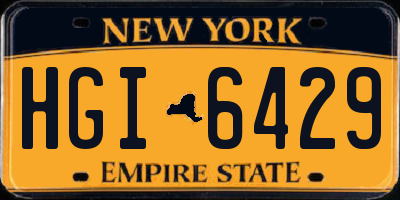 NY license plate HGI6429