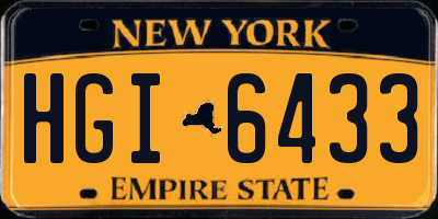 NY license plate HGI6433