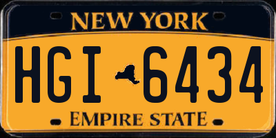NY license plate HGI6434