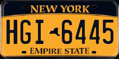NY license plate HGI6445