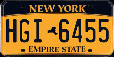 NY license plate HGI6455