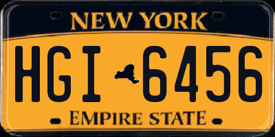 NY license plate HGI6456